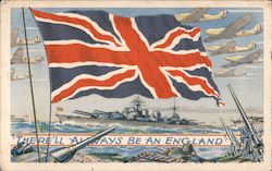 There'll Always Be an England - Military Ships and Flags Postcard