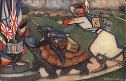 The Tortoise and the Hare - Aesop's Fables Up to Date Postcard