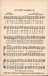 Sheet Music for Antauen Marsas NI. Postcard