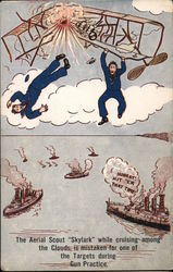 The Aerial Scout "Skylark"is mistaken for targets during gun practice. Cuba World War I Postcard Postcard Postcard