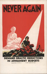 Never Again Demand Drastic Reductions in Armament Budgets Postcard