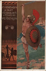 Sokol Marathon: VI. Slet Vsesokolski v Praze 1912 Pentathlon Postcard