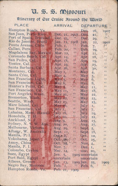 U.S.S. Missouri Great White Fleet