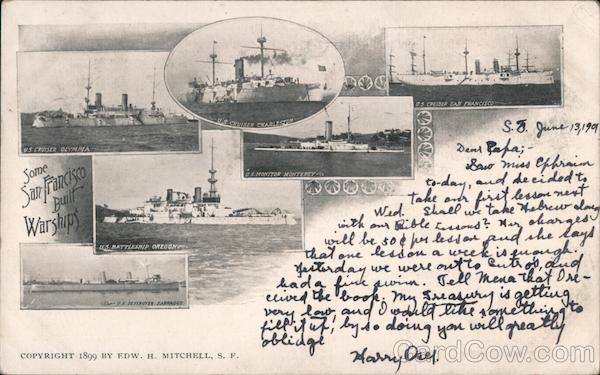Some San Francisco Built Warships Great White Fleet