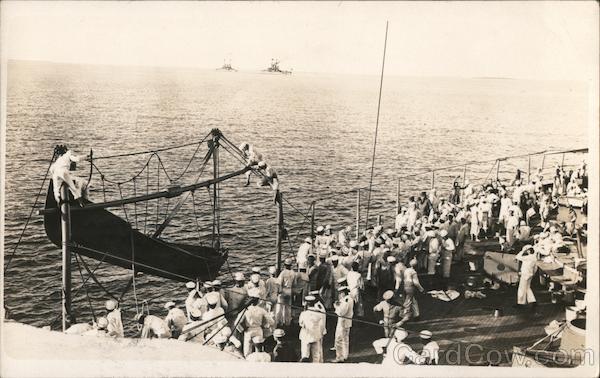 Sailors on the Deck of a Ship Great White Fleet