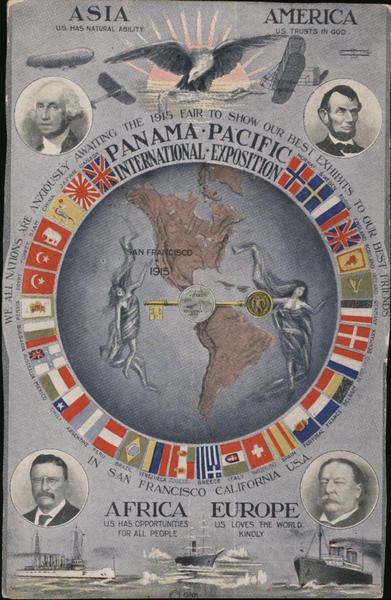 Continents with Keys 1915 Panama-Pacific Exposition
