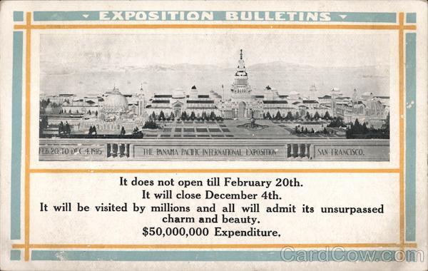 Exposition Bulletins 1915 Panama-Pacific Exposition