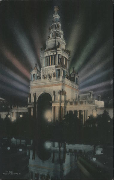 Tower of Jewels, Night Illuminated 1915 Panama-Pacific Exposition