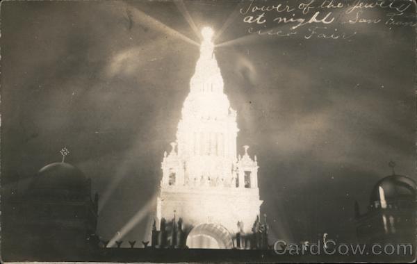 Tower of Jewels at night 1915 Panama-Pacific Exposition