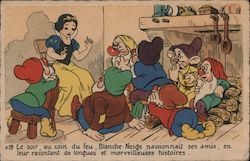 French: Disney Snow White and the Seven Dwarves Postcard