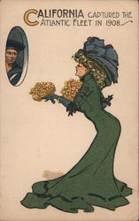 California captured the Atlantic Fleet in 1908 Postcard