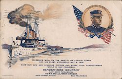 Celebrate With us the Arrival of Admiral Evans and his Fleet, Wednesday May 6, 1908 Postcard