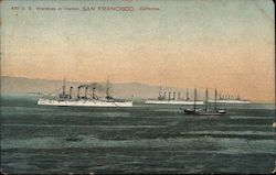 U.S. Warships in Harbor, San Francisco Postcard
