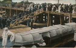 Sailors from Atlantic Fleet landing at Railroad Wharf, Provincetown, Mass. Postcard