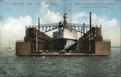 U.S. Battleship "Iowa" in the New United States Floating, Dry Dock Dewey Postcard