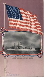 U.S. Battleship "Massachusetts." Great White Fleet Postcard Postcard Postcard