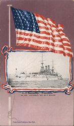 U.S. Battleship "Wisconsin" Great White Fleet Postcard Postcard Postcard