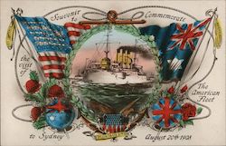 Souvenir to Commemorate the Visit of The American Fleet Postcard