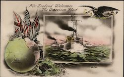 New Zealand Welcomes the American Fleet Postcard