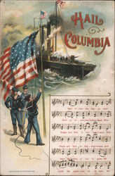 Hail Columbia Great White Fleet Postcard Postcard Postcard
