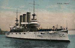 USS "Maine"--Photo, only; Copyright 1907 by Enrique Muller Postcard