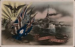 Australia Greets Uncle Sam Postcard