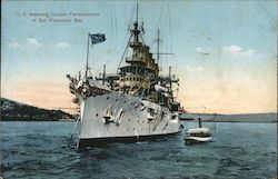 U.S. Armored Cruiser Pennsylvania in San Francisco Bay Great White Fleet Postcard Postcard Postcard