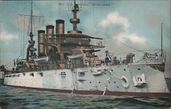 U.S Battleship "Rhode Island" Postcard
