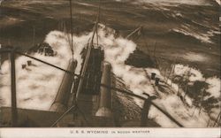 USS Wyoming in Rough Weather Postcard