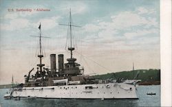 U.S. Battleship Alabama Postcard