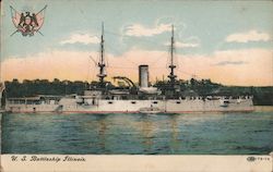 U. S. Battleship Illinois Postcard