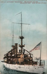 1272 U.S. Battleship "Kearsarge" Postcard