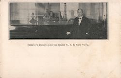 Secretary Daniels and the Model U.S.S. New York Postcard