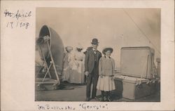 A Man and Woman on Battleship "Georgia" Postcard