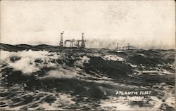 Atlantic Fleet in a Storm Postcard