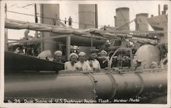 Deck Scene of U.S. Destroyer, Pacific Fleet Postcard