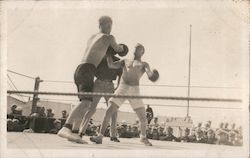 Boxing on the Deck of USS Idaho Battleships Postcard Postcard Postcard