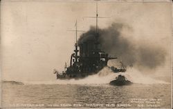 USS Nebraska on a Trial Run Postcard