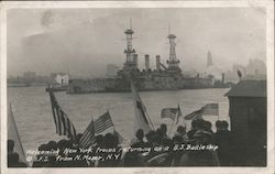 Welcoming New York troops returning on a U.S. Battleship from N. Moser, NY Postcard