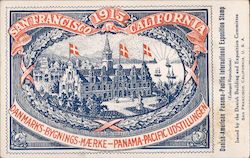 Danish AMerican Panama-Pacific International Eposition Stamp Postcard