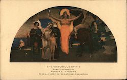 The Victorious Spirit Mural painting by Arthur F. Mathews Postcard
