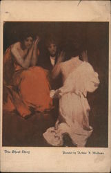 The Ghost Story. Painted by Arthur F. Mathews Postcard