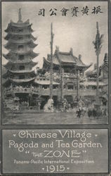 Chinese Village Pagoda and Tea Garden in The Zone Postcard