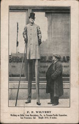 F.E. Wilvert - Walking on Stilts From Harrisburg, Pa to San Francisco, Cal. Postcard