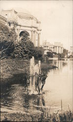Statue and the Palace of Fine Arts Postcard