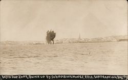 Battleship zone blown up by submarine mines Postcard