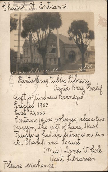 Santa Cruz Public Library Carnegie California