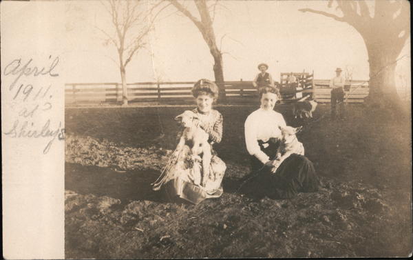 Women with Baby Sheep Pacific Grove California