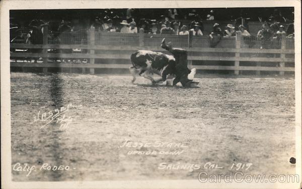 Jesse Stahl Upside Down, Calif. Rodeo 1919 Salinas California
