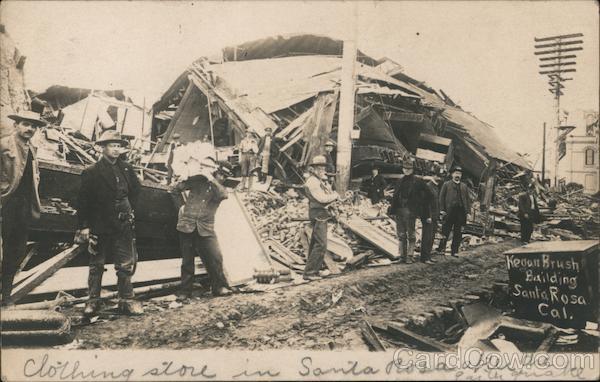 Kegan Brush Building Clothing Store After the Earthquake Santa Rosa California